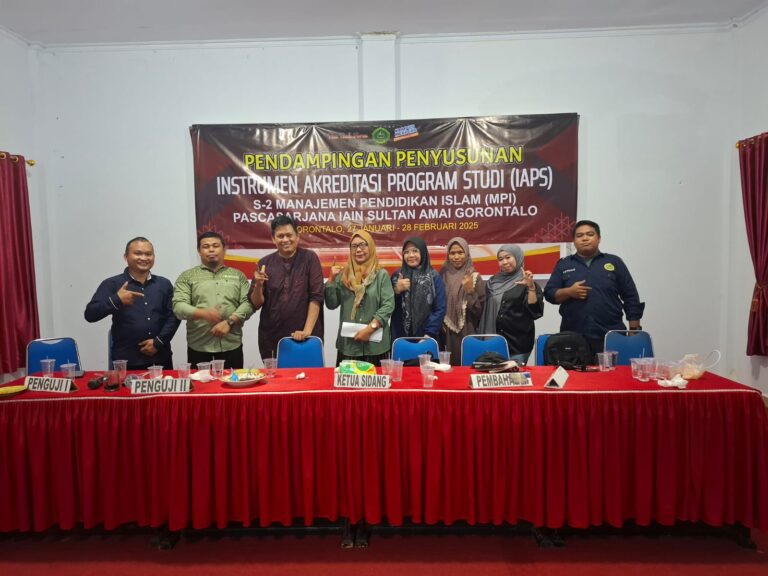 Pascasarjana MPI IAIN Sultan Amai Gorontalo, Gelar Pendampingan Penyusunan Instrumen Akreditasi